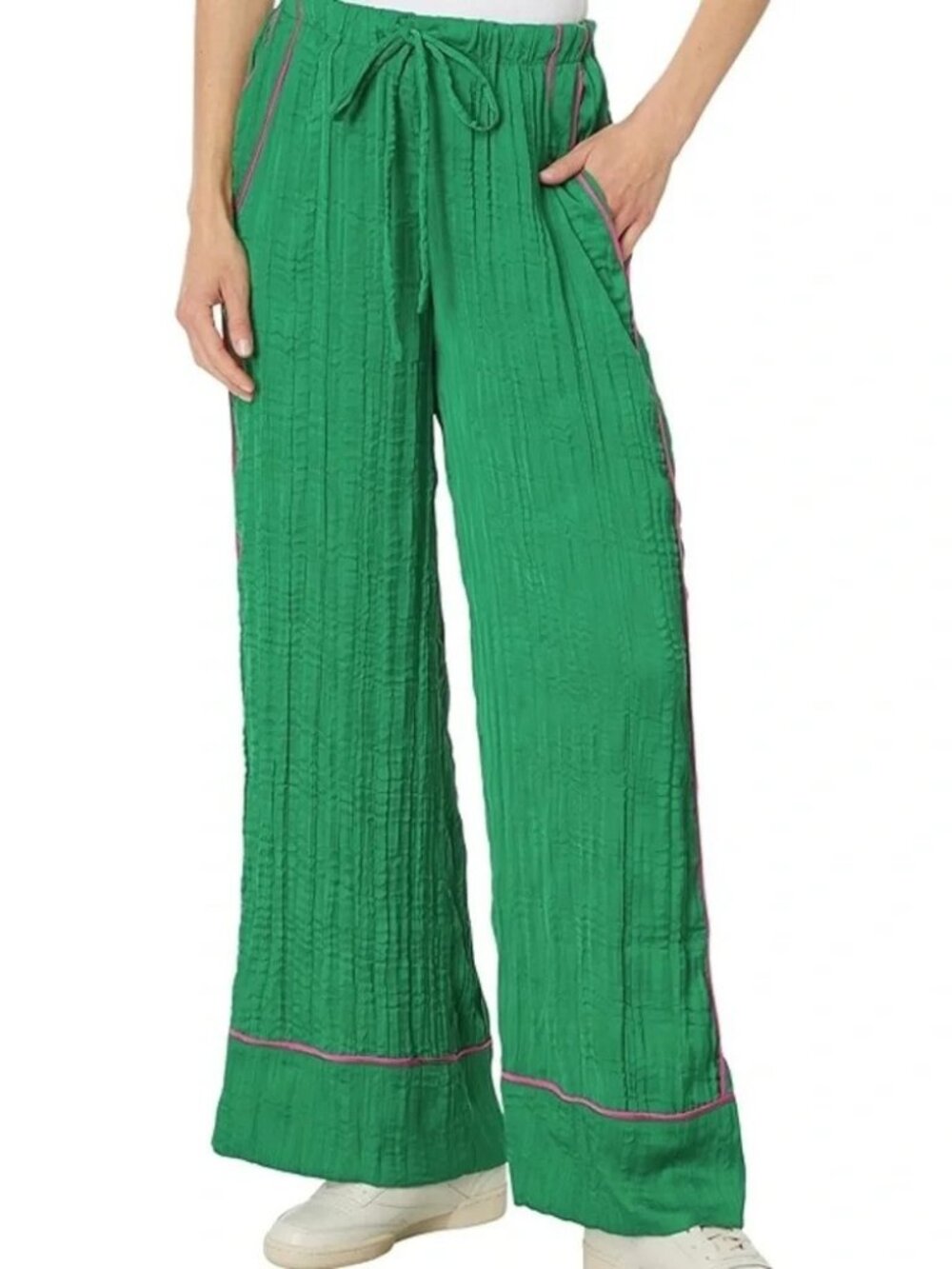 Free People Women's Green and Pink Trousers XL
